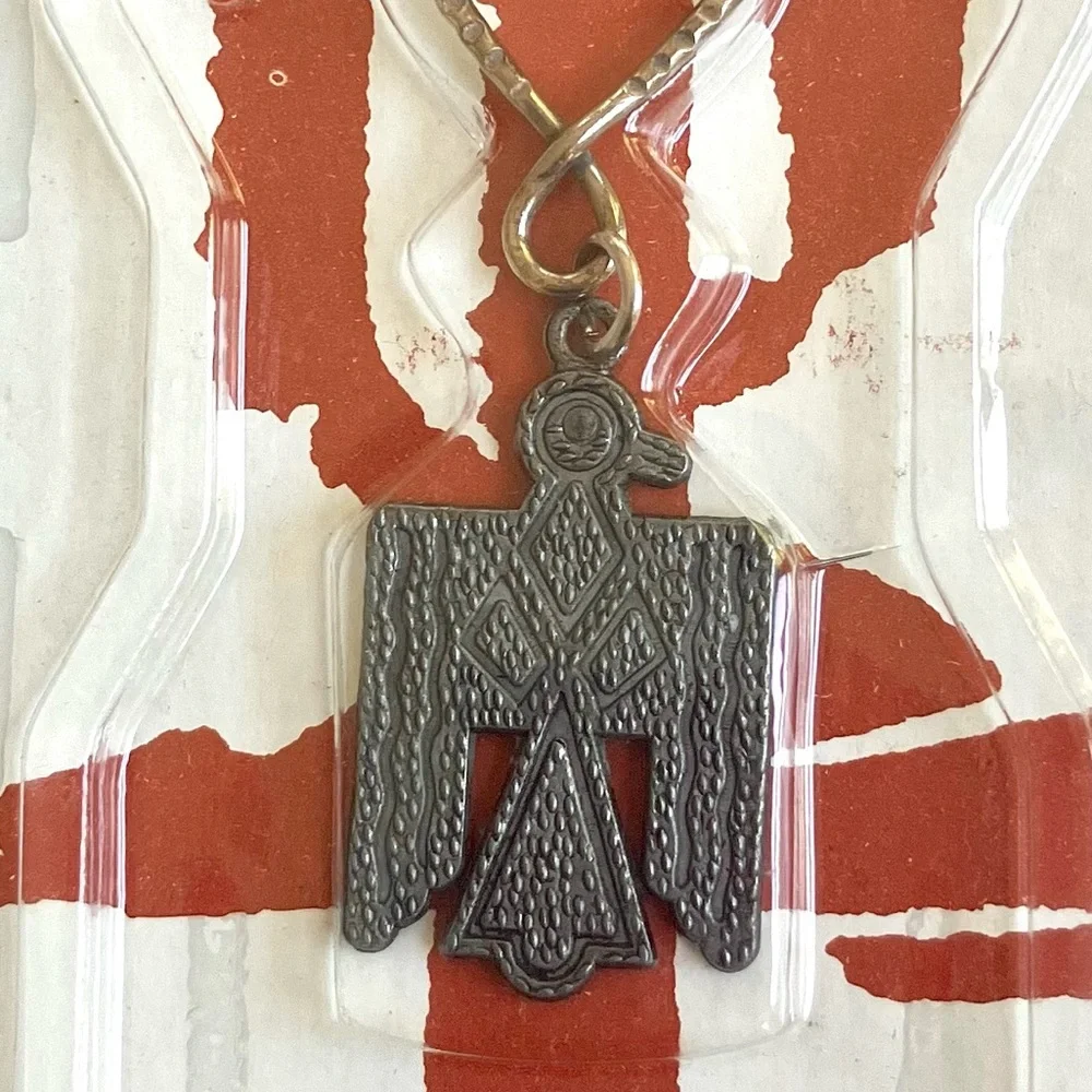Vintage 70’s southwestern thunderbird metal souvenir keychain NIP